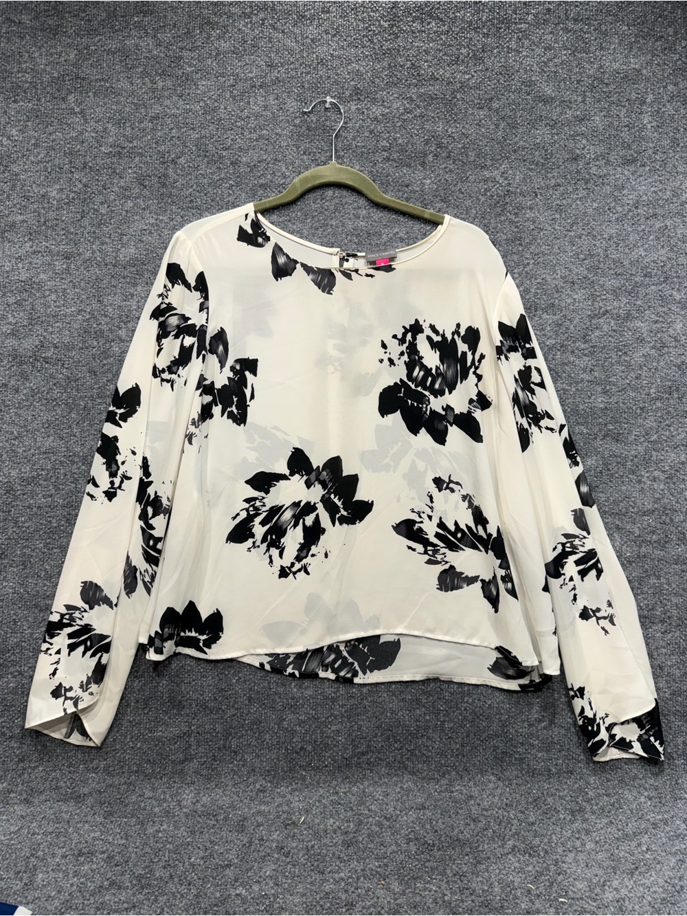Vince Camuto White Blouse with Black Floral Print SALE!